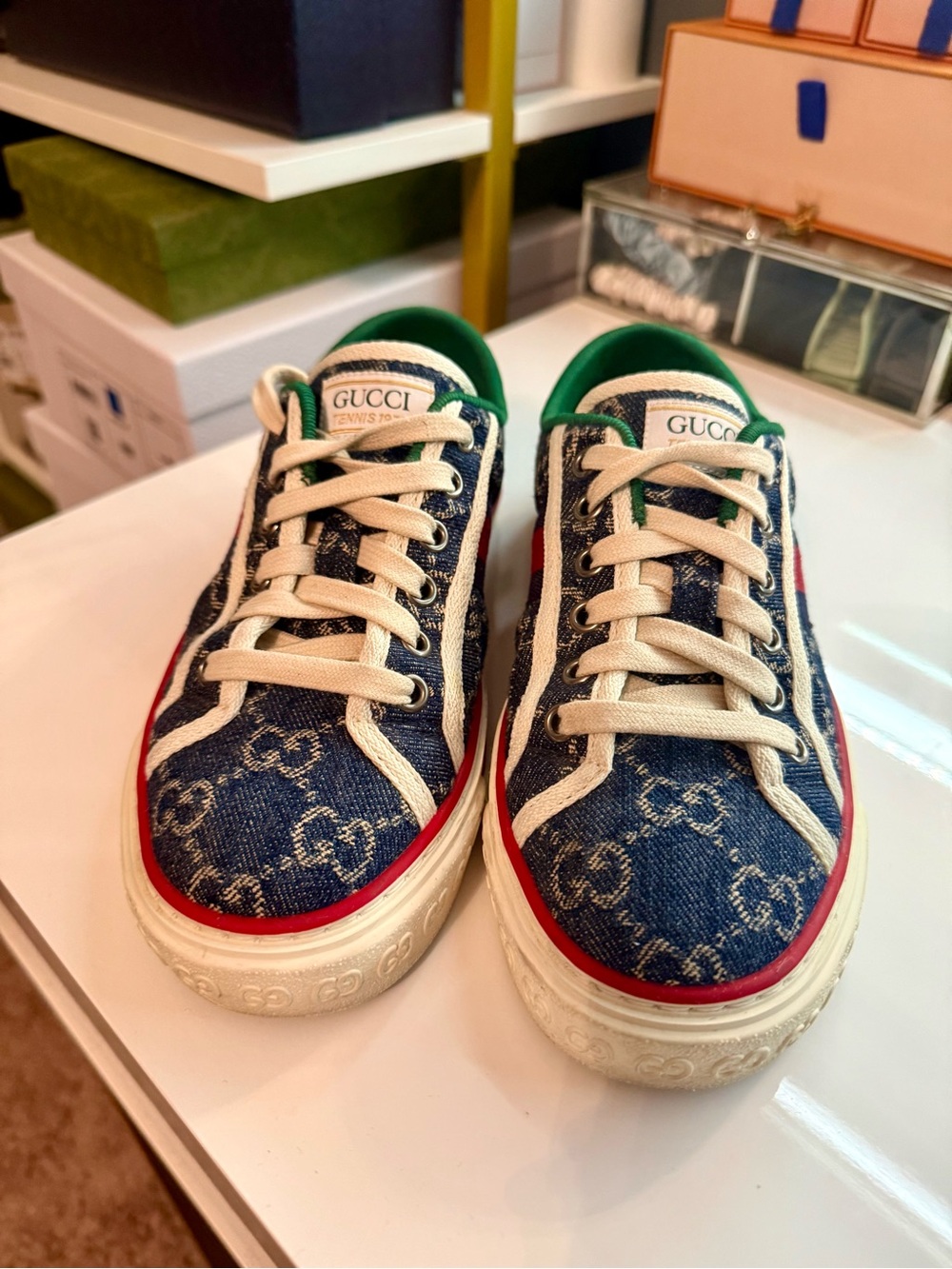 ✨ Authentic Gucci Denim GG Low-Top Sneakers ✨